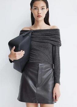 Джемпер з відкритими плечима H&M 1244525002c42 L сірий (100000981)