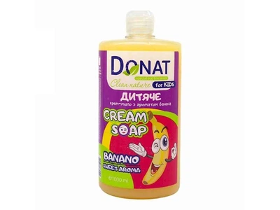 Крем-мило рідке DONAT 1л пляшка Clean Nature Банан (фліп-топ)
