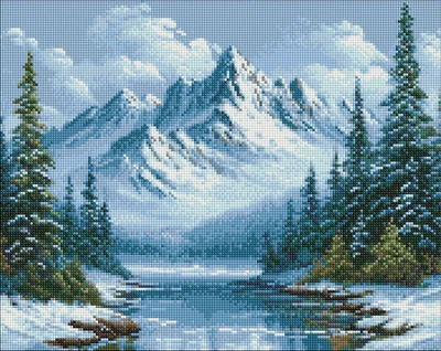 Набір алмазної мозаїки Ideyka Морозне дихання лісу 40х50 см AMO20012 (4823104385158)