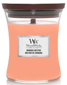 Свеча с персиком, мёдом и манго Woodwick Medium Manuka Nectar 275 г