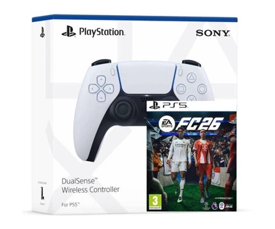 Геймпад Sony DualSense (White) + Гра EA Sports FC 26 (ваучер на скачування) (російські субтитри)