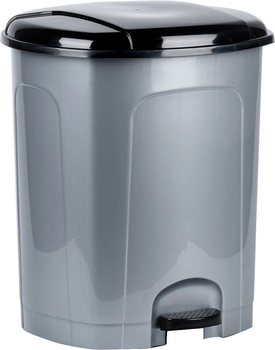 Kosz na śmieci Orion plastikowy z pedałem 50 l Szary (8592381171551)