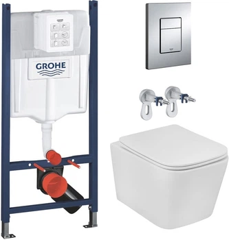 Унитаз с инсталляцией, с клавишей смыва GROHE RAPID SL 3884966KE483429