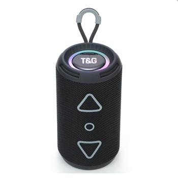 Акумуляторна блютуз колонка T&G LED потужністю 16 Вт (FM радіо/Bluetooth/AUX/USB/TF) з музикою RGB Black