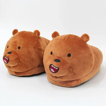 Тапочки іграшки кігурумі Kigurumi Бурий Ведмідь Плюшеві Тканинні Чоловічі Коричневий 38-43 (3027)