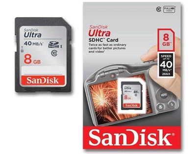 Карта памяти SD - Sandisk Ultra SDHC UHS-I - 8 GB 10 Class