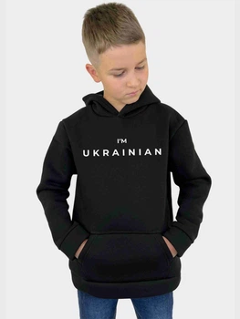 Підліткове тепле худі для хлопчика Спиногриз I'm Ukrainian №09-01617 140 см Чорне (ROZ6400179144)