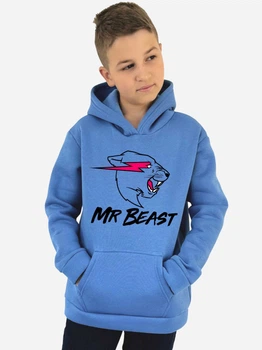 Підліткове тепле худі для хлопчика Спиногриз Mr Beast 10-00700 146 см Блакитне (ROZ6501019386)