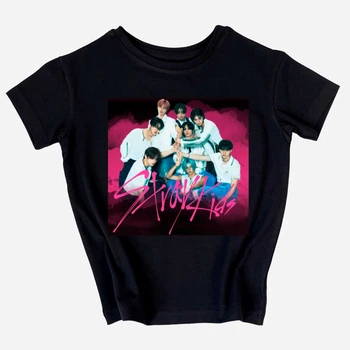 Подростковая футболка для девочки Спиногрыз Stray kids фото малиновая надпись №10-00385 158 см Черная (ROZ6501040908)