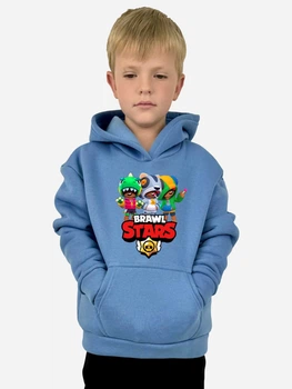 Дитяче тепле худі для хлопчика Спиногриз Brawl stars Leon 10-00741 110 см Блакитне (ROZ6501019369)