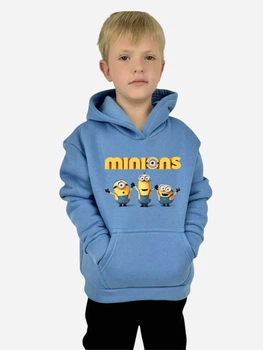 Детское теплое худи для мальчика Спиногрыз Minions логотип 10-00768 110 см Голубое (ROZ6501100365)