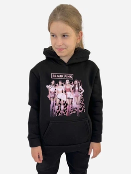 Підліткове тепле худі для дівчинки Спиногриз Black pink леопард 10-00757 140 см Чорне (ROZ6501100310)