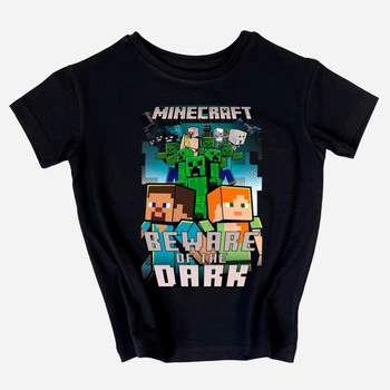 Дитяча футболка для хлопчика Спиногриз Minecraft beware of the dark №10-00303 122 см Чорна (ROZ6501040826)