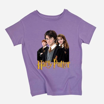 Подростковая футболка для девочки Спиногрыз Harry Potter 3 героя №10-00037 140 см Лиловая (ROZ6501045396)