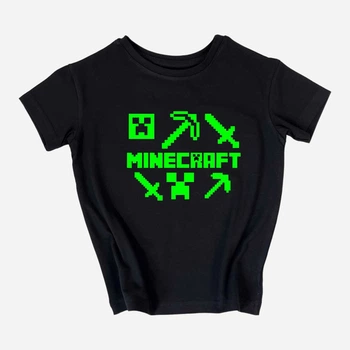 Підліткова футболка для хлопчика Спиногриз Minecraft неон №09-0071 140 см Чорна (ROZ6400148335)