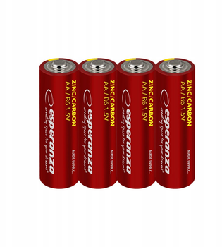 Цинково-вугільні батарейки Esperanza ZN-C AA 4 шт (5901299960226)