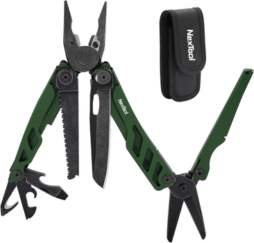 Мультитул NexTool Flagship Pro (NE20285) многофункциональный компактный мульти-инструмент 16-в-1 с чехлом на ремень, Green
