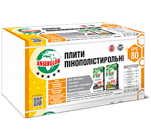 Плита пінополістирольна Anserglob EPS-80 1000х500х50 мм (15 кг/м3)