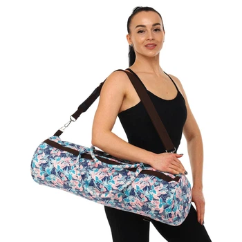 Сумка для йоги 65x20x20см KINDFOLK Yoga bag Zelart розовый-голубой FI-6969-5