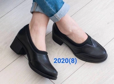 Женские туфли классические на малом каблуке 2020 черные, 36 размер.