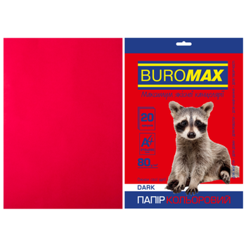Папір офісний кольоровий A4 80г/м 20л DARK бордо BUROMAX