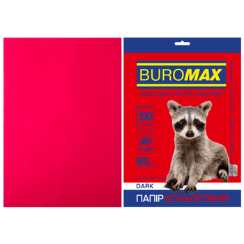 Папір офісний кольоровий A4 80г/м 50л DARK бордовий BUROMAX