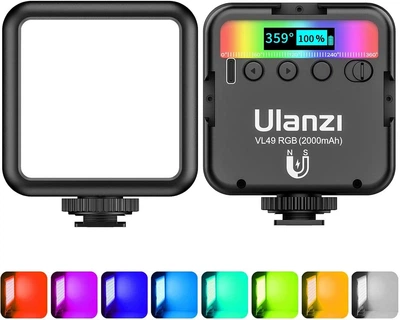 Накамерный свет LED RGB Ulanzi VL49 360° 2500K-9500K с поддержкой адсорбции магнита и регулятором яркости