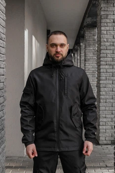 Демісезонна куртка soft shell Easy Intruder чорного кольору практичний вибір для туризму тренувань і міських умов у прохолодну погоду/XXL