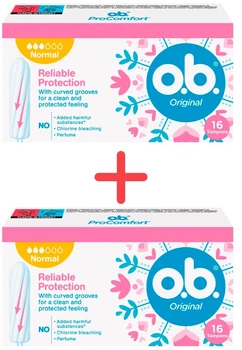 Упаковка тампонов o.b. Original Normal 16 шт х 2 пачки (3574660089318/3574661350134-1)