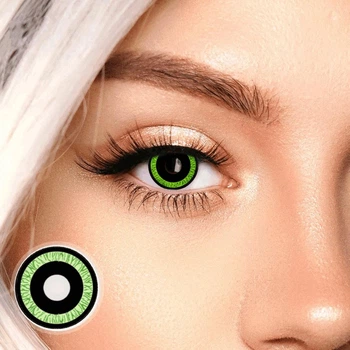 Чорні контактні лінзи ELITE Lens Небула грін 2 шт