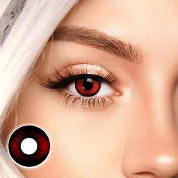 Червоні контактні лінзи ELITE Lens Матерія блек 2 шт