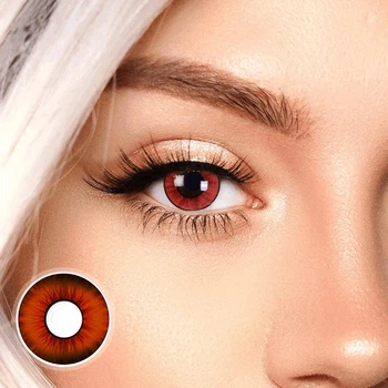 Красные контактные линзы ELITE Lens Примара блек 2 шт