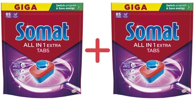 Упаковка таблеток для посудомийної машини Somat All in 1 Extra 85 штx 2 пачки (9000101809961/9000101809961)
