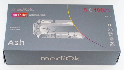 Нітрилові рукавички, розмір S. mediOK, Сірі