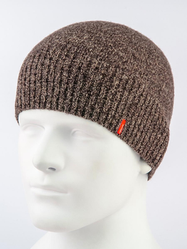 Шапка мужская из пряжи STRANGER One Size (56-60) Коричневый / Бежевый