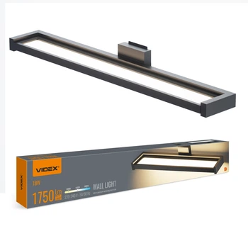 LED світильник настінний з сенсором VIDEX WL02 18W 2800K-4000K-6000K Black 28725