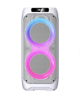 Акустична переносна Bluetooth колонка LT-2231 з двома радіомікрофонами 2*8" 60 Вт FM, USB, AUX, RGB