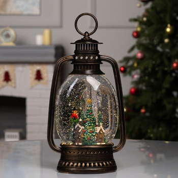 Ночник новогодний XMAS Новогодняя сказка LED-подсветка/эффект снегопада 20,5 см (MX-00009626)