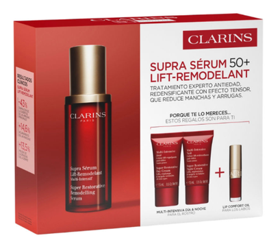 Набір доглядових засобів Clarins Multi-Intensive Supra Serum 50 мл + Денний крем 15 мл + Нічний крем 15 мл + Олійка для губ 1.4 мл (3666057398070)