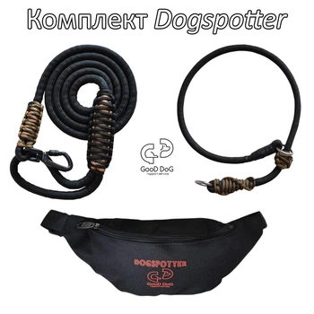 Поводок контроллер для собак удавка с фиксатором хендмейд Dogspotter Gen.II 1.7 метра 3 в 1 раздельная система 10 мм койот