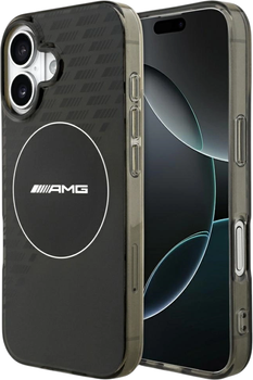 Etui plecki AMG Double Layer Transparent Smocked MagSafe Case do Apple iPhone 17 Black (AMHMP17S24HTRDK)