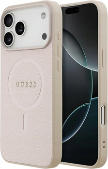 Панель Guess Saffiano Classic Logo MagSafe для Apple iPhone 17 Pro Pink (3666339552480)