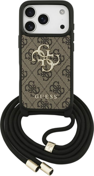 Панель Guess 4G Big Logo Cord Stap Crossbody для Apple iPhone 17 Pro Brown (3666339526795)