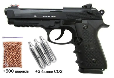 Пневматический пистолет Borner Sport 331 Blowback (Beretta 90, металл)