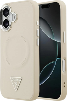 Панель Guess Triangle Logo MagSafe для Apple iPhone 17 Beige (3666339515676)
