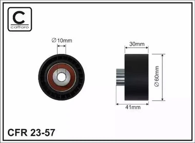 Ролик ГРМ Caffaro CITROEN C4, C5, PEUGEOT 307, 407 2.0 HDI(136) 04-, FIAT Scudo II 2.0 07-16, FORD Focus 03-, S-Max 06-, 2.0, 083009 1231978, 1707035 ( 23-57 )