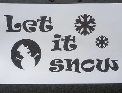 Трафарет для декорування штучним снігом Let it Snow сніговик