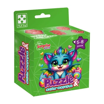 Развивающая игра для детей Vladi Toys пазлы с сюрпризом "Бирюзовый дракончик" VT8030-04