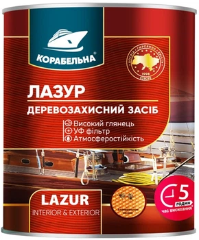 Деревозахисний засіб з УФ-фільтром Корабельна Lazur 0.75 л Безбарвний (4823093900790)