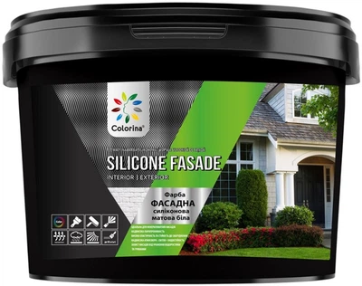 Краска фасадная силиконовая матовая белая Colorina Silicone Fassade 3.5 кг Белая (4823093912021)